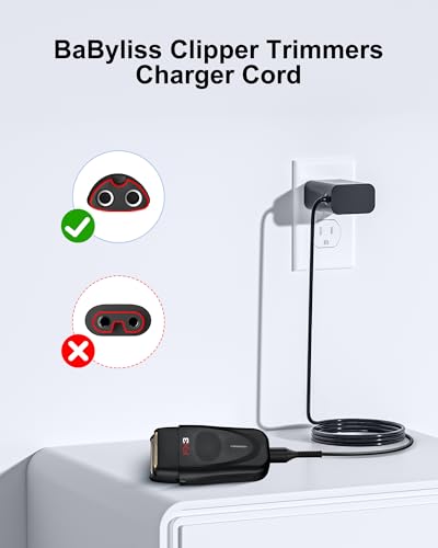 vhbw 4.5V Power Charger Cord for BaBylissPRO FXFS2 Double Foil Shaver - 5.9ft