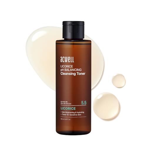 ACWELL Licorice pH 5.5 Balancing Cleansing Toner - 5.07 fl oz, Alcohol-Free Skin Hydrating & Clarifying