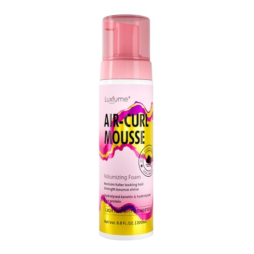 Luxfume Air-Curl Mousse for Natural Curl & Shine, Volumizing Hair Foam