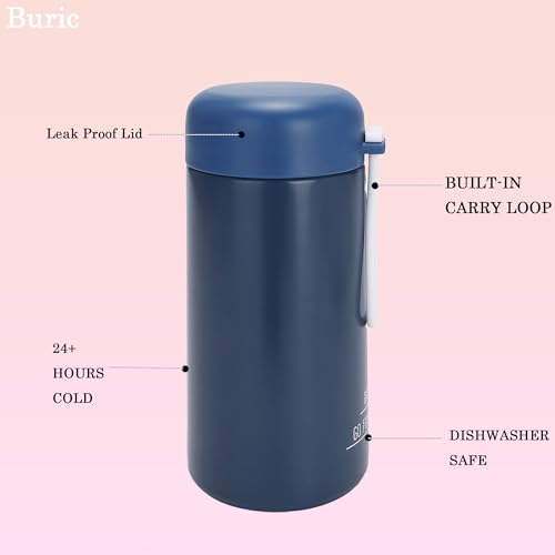 9oz Double Wall Insulated Water Bottle with Carry Handle - Dark Blue