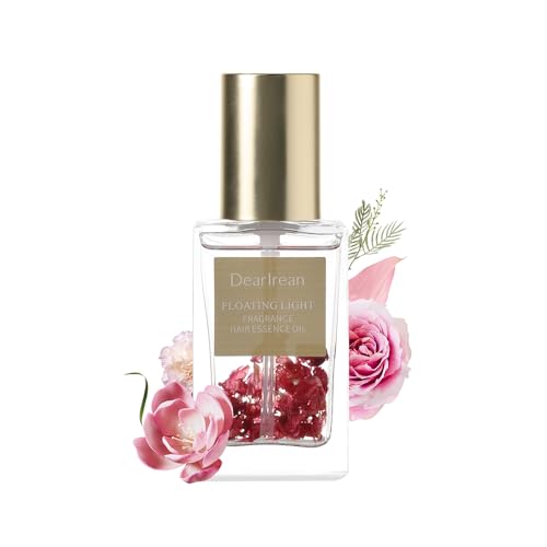 Dear Irean Hair Perfume Oil for Women, Rose Hair Oil with Moroccan Argan & Jojoba, Hydrates & Repairs Frizzy, Dry, Damaged Curly Hair and Split Ends, Long Lasting Fragrance, 1.35 Oz