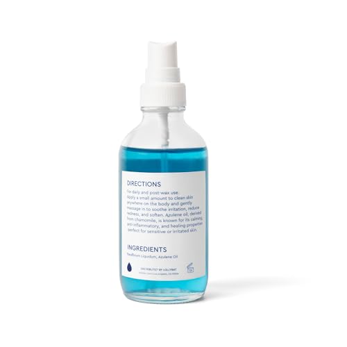Lollybat Azulene Post-Wax Oil 4oz - Soothing Skin & Redness Relief, Leak-Proof Bottle