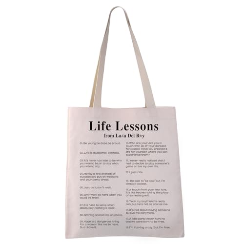 Lana Del Rey Life Lesson Lyric Aesthetic Tote Bag - Music Fan Gift