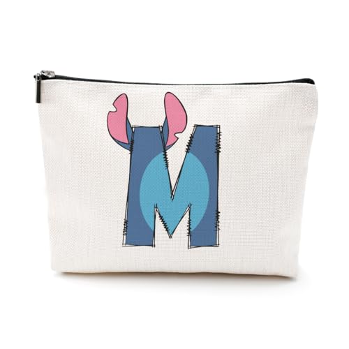 LONGXIN Personalized Initial Makeup Bag Monogram Gift Stitch M - Small Cosmetic Pouch