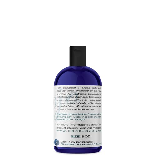Cocojojo Jamaican Black Castor Oil 8 Fl Oz - Organic Cold Pressed, Natural Hair & Skin Treatment