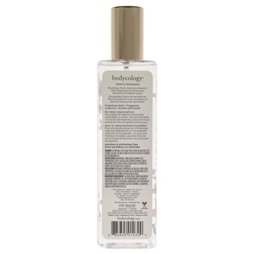 8 oz Bodycology Cherry Blossom & Pear Fragrance Mist Spray - Floral & Fresh Women’s Body Perfume (Pack of 1)