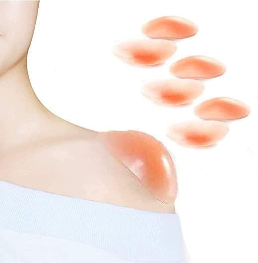 Silicone Shoulder Pads - Invisible Anti-Slip Push-Up Enhancers | Reusable & Breathable (2 Pairs, Transparent & Skin)