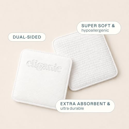 Cliganic Extra Large Face Pads - 200 Count, Dual-Sided & Lint-Free