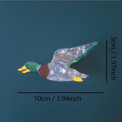 Mallard Acetate Hair Claw Clip for Women - Cute Bird Design