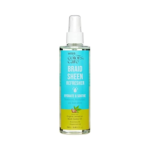 KISS Colors & Care Braid Sheen Spray - 8.45 oz Moisturizer for Braids, Locs & Curls