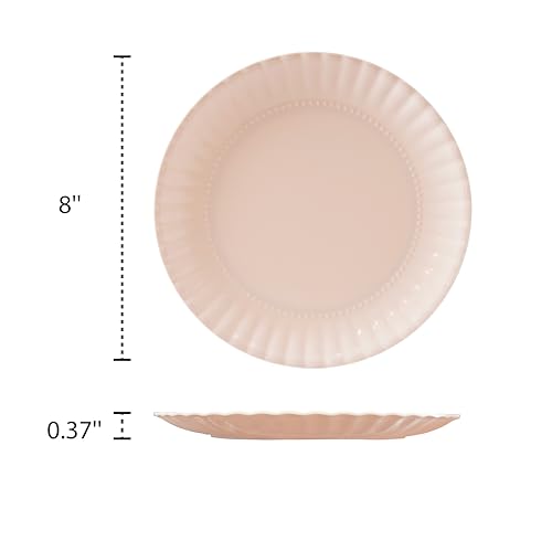 8" Reusable Melamine Plates Set of 8 - Light Pink Party Tableware