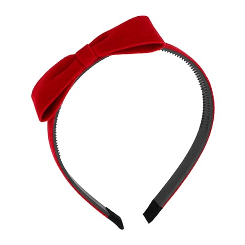 YARIEW Red Bow Headband for Women - Soft Velvet Hair Accessory