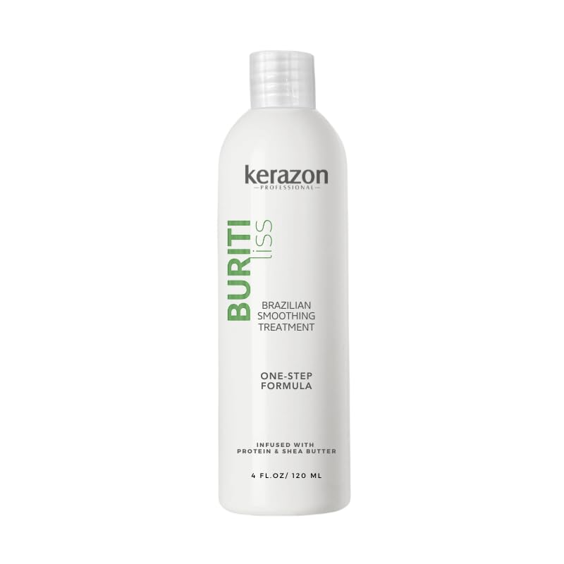 Kerazon Buriti Liss Brazilian Smoothing Treatment - One-Step Formula, 4 Fl Oz for Frizz Control