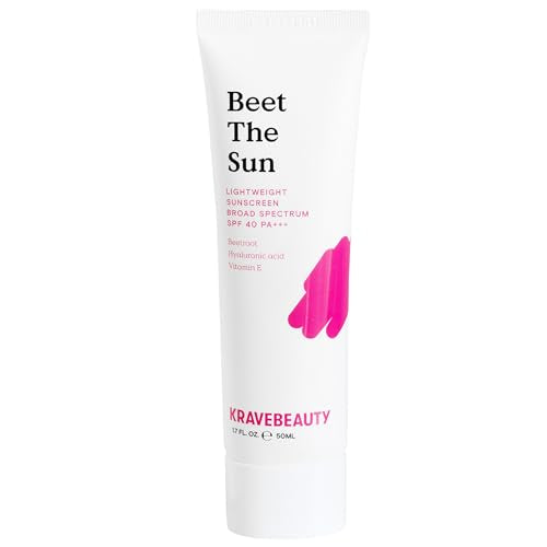 KraveBeauty Beet The Sun SPF 40 PA+++ Sunscreen 50mL - Lightweight, Hydrating, Sensitive Skin