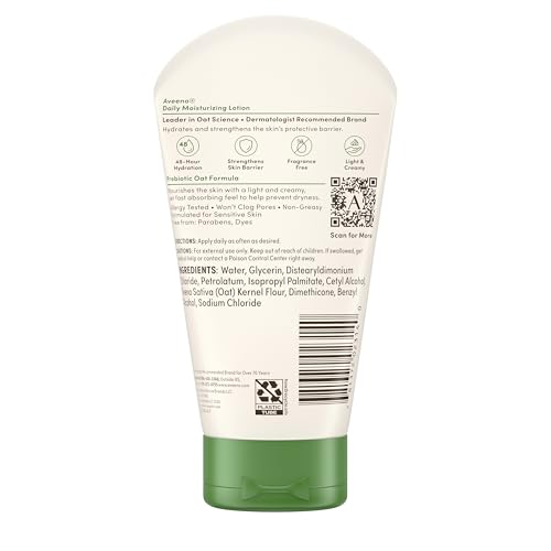Aveeno Daily Moisturizing Body Lotion 5 oz - Fragrance-Free for Dry Sensitive Skin