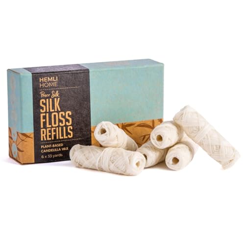 Biodegradable Silk Dental Floss Refills - 6 Pack, Eco-Friendly Mint