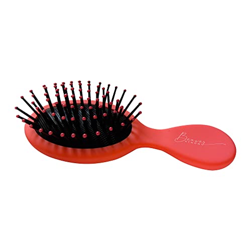 BeaverStrong Mini Hair Brush - Pocket-Size Detangler for Kids & Adults (Warm Pink)