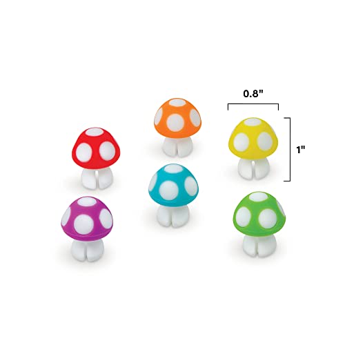 Tiny Toadstools Drink Markers - Set of 6 Food-Safe Silicone