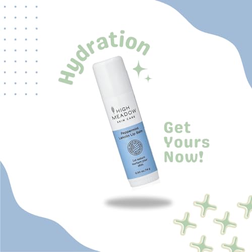 Peppermint Lanolin Lip Balm Stick | High Meadow Moisturizing Lip Care