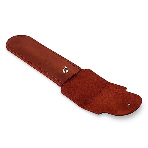 Cognac Leather Safety Razor Case - Double Edge Travel Cover