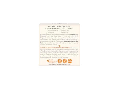 Babo Botanicals Fragrance-Free 2-in-1 Shampoo & Wash Bar for Babies - Shea Butter & Calendula