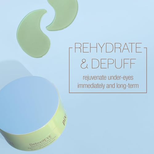 Pixi DetoxifEYE Depuffing Hydrogel Eye Patches with Cucumber, Hyaluronic Acid & Caffeine for Puffy Eyes and Dark Circles | Treats Tired Eyes, Puffiness and Eyebags | Hydrate Eye Area, 60 Patches