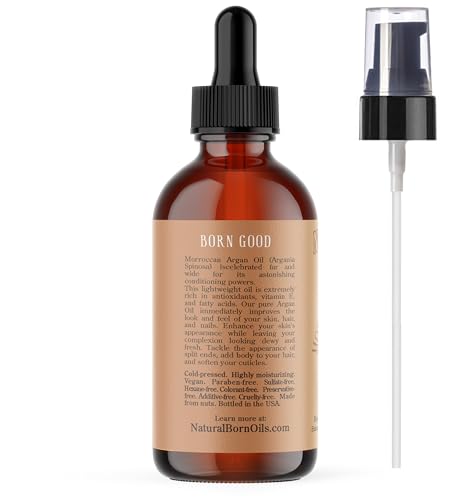 100% Pure Moroccan Argan Oil 4oz - Cold-Pressed Moisturizer for Skin & Hair