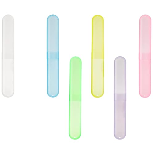 MingTa Set of 6 Colorful Travel Toothbrush Cases - Portable & Hygienic