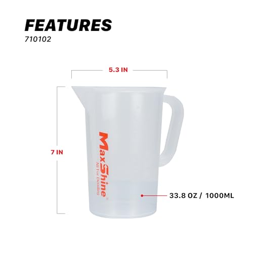 Maxshine 1000ml Measuring Cup – Chemical-Resistant Polypropylene with Ergonomic Handle