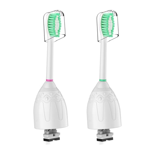 HAPPYMOMO Replacement Toothbrush Heads for Philips Sonicare, 2 Pack, Compatible with E-Series & More