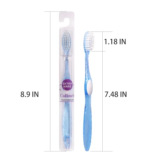Colincie Extra Hard Bristle Toothbrush Travel Kit - 12 Pack with Cases