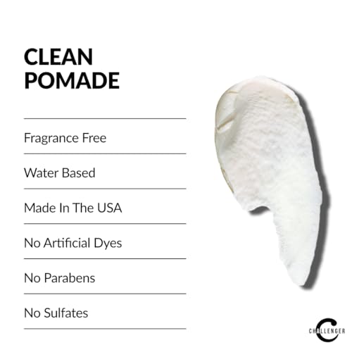 Challenger Men's Clean Cream Pomade, 1.5 oz - Fragrance Free, Medium Firm Hold