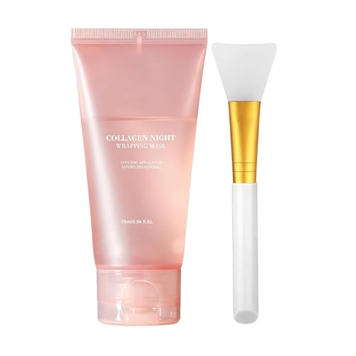 Hydrolyzed Collagen Night Face Mask for Skin Tightening & Hydration - 2.54 fl oz