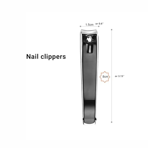 Stainless Steel Nail Clippers Set - Fingernail & Toenail Cutters with File