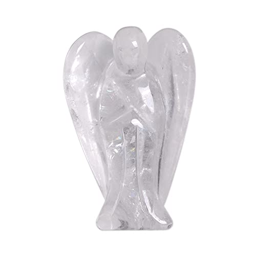 Justinstones White Quartz Pocket Angel Guardian Figurine - 2 Inch