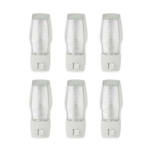 OSKOS 6-Pack Plug-In Night Lights with Manual Switch & Bulbs