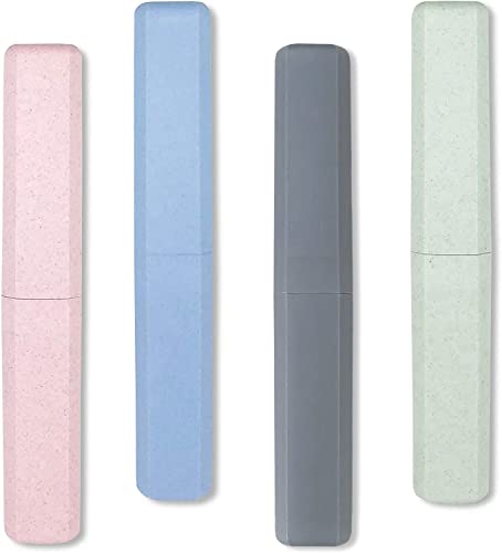 Mulbozy Portable Travel Toothbrush Case - 4 Eco-Friendly Covers