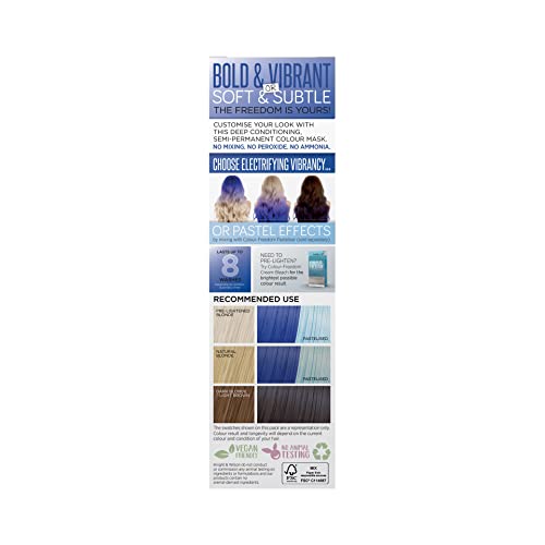 Knight & Wilson Color-Freedom Truly Blue 150ml Semi-Permanent Color Mask - Ammonia-Free, Shine Booster, 5.07 Fl Oz