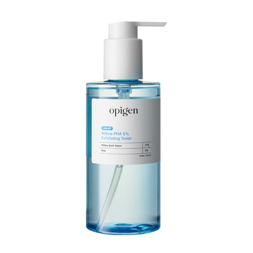 Opigen Low pH Willow PHA 5% Exfoliating Toner - Gentle Daily Skin Care for Brightening & Smoothing, 7.1 Fl Oz