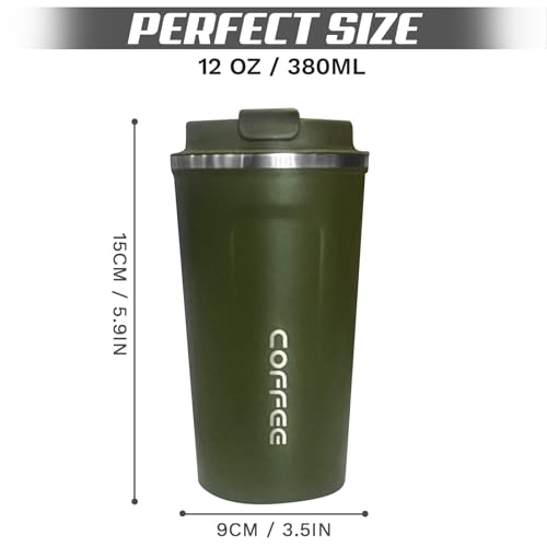 SPLMIFA 12oz Travel Coffee Mug - Leak-Proof Insulated Tumbler