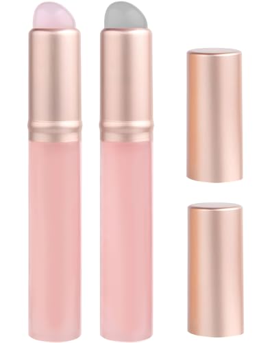 Qiifaiikooii 2-Pack Silicone Lip Brush with Cap - Pink