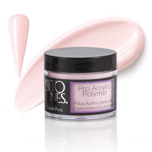 TONES Cover Pink Acrylic Nail Powder 1.5 oz | Soft Nude Pink, Non-Yellowing, MMA-Free Salon-Quality