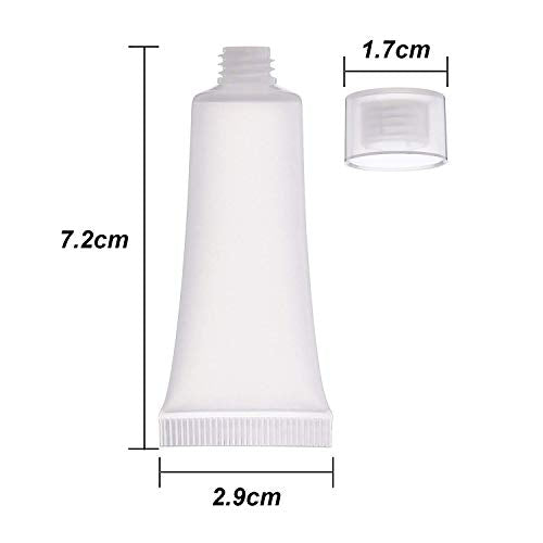 100 Pcs 10ml Frosted Cosmetic Squeeze Tubes with Screw Caps