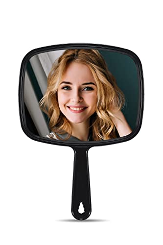 Handheld Black Mirror - 9.3" x 6.7" Portable Makeup Mirror