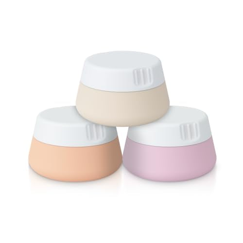 EZY DOSE Silicone Travel Jar Set, 3-Pack Leak-Proof Refillable Containers
