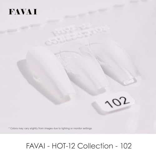 FAVAI 6-Pack White Airbrush Gel Nail Polish - HEMA Free French Ombre Set