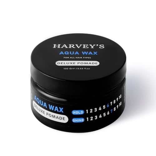 Harvey's Aqua Wax Deluxe Pomade 100g – Strong Hold, High Shine, Water-Based