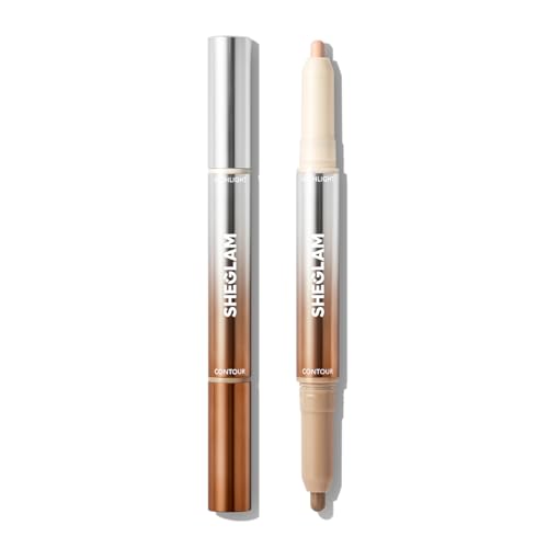 SHEGLAM Fine Line 2-in-1 Nose Contour & Highlight Pen Umber - Waterproof Cream Bronzer & Highlighter Stick