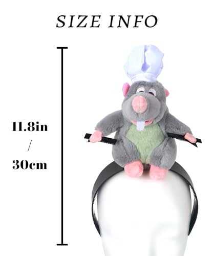 Gray Mouse Headband with Chef Hat | Costume Hair Accessory