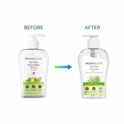 MAMAEARTH Tea Tree Face Wash with Neem - 250ml Pump Bottle